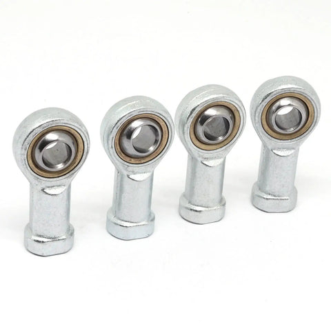 Four Pack Female Rod End Joint Bearing M10x1.25 Self Lubricating SI10T K Ball Bearing For Linkages And Machinery Use Durable Steel Construction Great For Robotic Arms And Automotive Projects, four silver rod ends