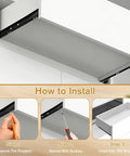 Installation steps for Bottom Mount Drawer Runners 1 Pair 14 Inch 35cm Two Section Extension Quiet Glide Drawer Slides