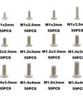 Go To Metric 12 Size Phillips Flat Head Screw Set With Magnetic Ni Plated Steel Handy Tiny Screws Kit Includes M1 M1.2 M1.4 M1.6 Sizes And Mixed Lengths From M1x2mm To M1.4x4mm For Electronics DIY And Small Repairs with labeled screws