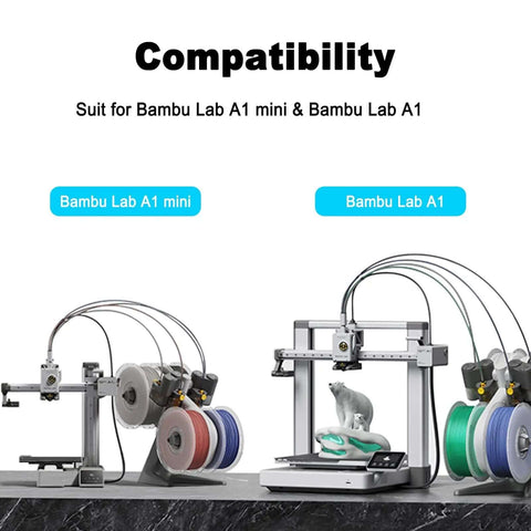 3 Pack Hotend Kit with 0.2mm 0.4mm 0.6mm Nozzles for 3D Printers, replacement print head displayed on Bambu Lab A1 and A1 Mini