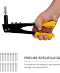 Stainless Steel Flat Head Blind Rivet Kit 50 Pcs Built Tough High Strength Fasteners with yellow handled rivet tool