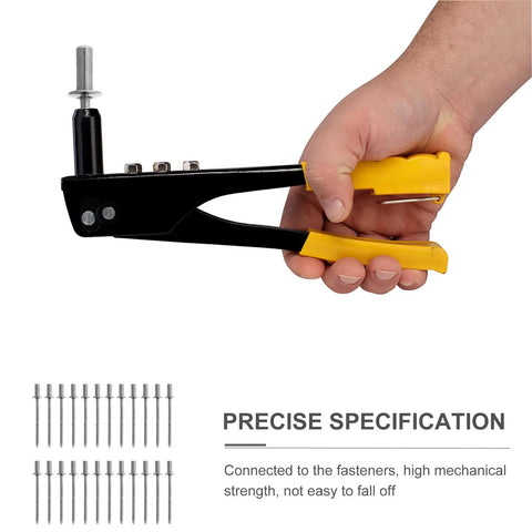 Hand holding tool from Stainless Steel Blind Rivet Kit 50 Pieces Smooth Head Easy To Install Permanent Fasteners for DIY Projects