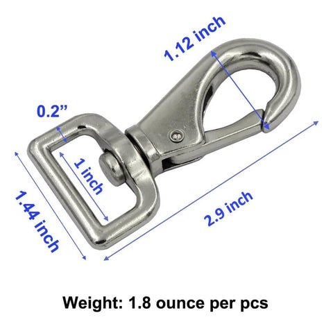 Heavy Duty Trigger Swivel Eye Bolt Snaps Set Of 5 2.9 Inch Large Size Metal Clips for horse blankets webbing belts, zinc alloy