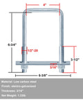 Two-Pack Square U Bolts For Trailers One Half Inch By Four Inch By Six And Three Quarters Inch Galvanized Steel