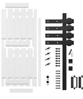 38 Inch By 84 Inch Bypass Barn Door With 6.6 Ft Track Hardware Kit Included, H Shape Solid Core MDF Build, disassembled components