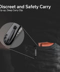 Elementum II Folding Pocket Knife With 2.96 Inch Damascus Blade And Carbon Fiber Handle, Slick Flipper Action With Ceramic Ball Bearing Pivot, Button Lock, Everyday Carry Ready For Daily Tasks, deep carry clip