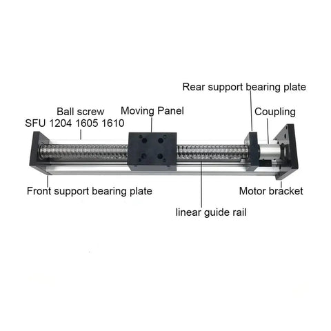 60mm Servo Bracket For X Y Z Axis Linear Guide Rail Slide Stage 42mm Width Ball Screw SFU1605 1610 300mm Stroke SFU1204