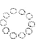 100 Pcs M4 304 Stainless Steel Split Lock Washers Set arranged in circle