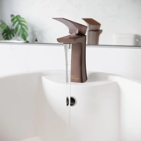 Single Hole Bathroom Faucet With Center Mount Installation, One Hand On Off And Temperature Control, Solid Brass Construction