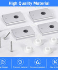 4-Pack Bi-Fold Door Pivot Repair Kit with stainless steel brackets, screws, and guides shown on gray background for 1-3/8 inch doors.