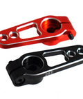 2Pcs Metal 25T Servo Horn 25 Teeth Spline Steering Arm Rocker in red and black for RC cars and rigs compatible with Futaba Savox Power HD