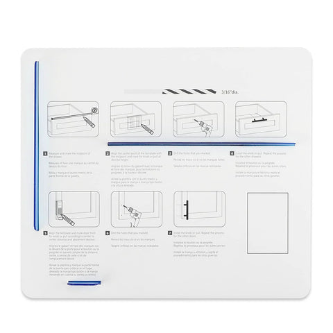 Instruction guide for Cabinet Handle Drill Template Kit With Knob And Pull Templates And Three Sixteenth Inch Drill Bit, Drawer Pull Drill Guide