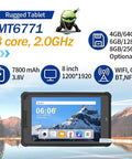 Hardcore Rugged Android 11 Tablet With 8GB Ram And 256GB Storage, Industrial Handheld Pc For Warehouse And Field Work, Designed To Crush Any Job And Snag Barcodes Fast, 8 inch display.