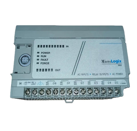 Programmable Logic Controller 1761 L16AWA Industrial Controller With Flexible Programming For Precise Automation And Do It All Multi Input Output Configs In A Compact Cabinet Ready Package Built For Easy Installation And Reliable Performance, gray PLC front view