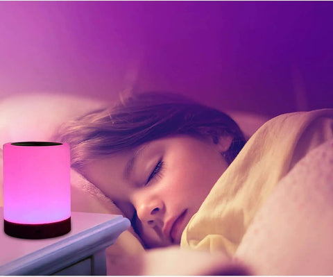 Touch Control Night Light Rechargeable Bedside Lamp With Dimmable Warm White 2800K 3100K And RGB Color Changing Portable Lamp