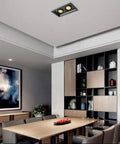 Rock Solid Six Pack Adjustable Recessed Lighting Smooth Swivel Gimbal Eyeball Downlights No Glare Nonsense Retrofit Can Lamps in modern dining room.