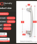 Product dimensions for 20 Pack Brushed Nickel Cabinet Pulls 5 Inch Arch Curved Drawer Handles.
