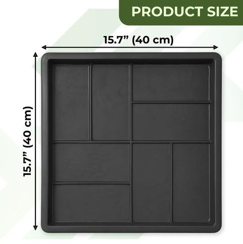 DIY Friendly Large Reusable Concrete Parquet Patio Paving Mold For Walkways Pathmaker Style Stone Pavers, 40x40 cm size