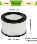 Dimensions of Three Pack Replacement Filter Cartridges 17810 for 3 to 4 Gallon Wet Dry Vacuums, shown with measurements.