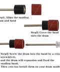 Assembly process for All In One Rotary Sanding Drum Kit With 432 Sanding Sleeves, 24 Mandrels, And 2 Self Tightening Drill Chucks