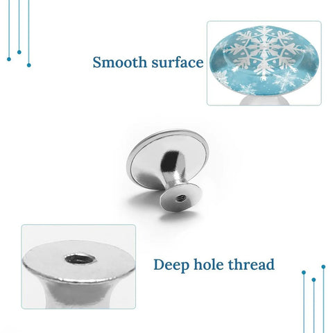Heavy Duty Stainless Steel Round Cabinet Knobs And Slick Snowflake Drawer Pulls Built Tight For Daily Grind Kitchen And Closet Tasks Durable One Point One Inch Hardware Set Includes Two Pieces, featuring smooth surface and deep hole thread.