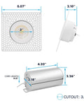 Slick Floating Gimbal Led Trimless Recessed Light Kit Featuring Built In Junction Box With Killer Glow dimensions and details.