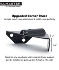 Heavy Duty Anti Sag Gate Kit For Wooden Fences Featuring Rust Resistant Zinc Cable Rigging To Keep Your Backyard Gate Straight And Tight Quick Fit Outdoor Repair Fix Black Two Pack showing upgraded corner brace for S-Hook.