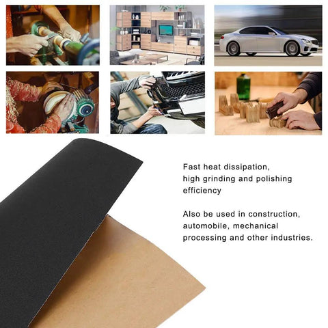 Top Tier 100 Piece Sandpaper Sheets For Woodworking Pros, black aluminum oxide sheets for efficient polishing and smoothing.