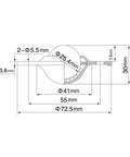Technical diagram of Heavy Duty 1 Inch Ball Transfer Bearings Set Of 6 With 360 Degree Rotation 2 Hole Flange Mount Carbon Steel Caster Rollers.