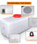 Large 29 Gallon Water Storage Tank With Spigot and 3m Hose Control Valve for Camping RV Truck Emergency Preparedness Durable Plastic