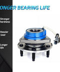 Set of 2 Front Wheel Hub and Bearing Assemblies, 5-Lug ABS, for Buick, Chevy, Olds, Pontiac 2WD, shown with durability features.