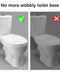 Comparison of stable vs. unstable toilet seat with Two Piece Toilet Seat Screws Replacement Kit With Heavy Duty Stainless Steel Bolts