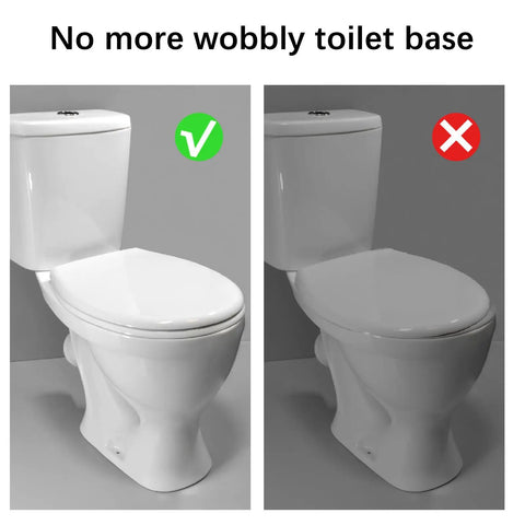 Comparison of stable vs. unstable toilet seat with Two Piece Toilet Seat Screws Replacement Kit With Heavy Duty Stainless Steel Bolts