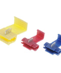 22-10 Gauge Quick Splice Terminal Assortment Kit For Auto Electrical Wiring Projects With Yellow Red And Blue Connectors