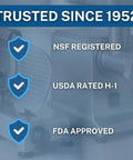 Food Grade Equipment Lubricant For Processing Machinery NSF Approved Mineral Oil Multipurpose Grease FDA and USDA compliant machinery.