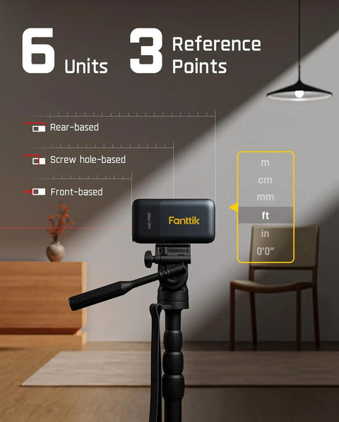 2 In 1 Laser Distance Meter And Digital Tape Measure With 165 Ft Range And 9.8 Ft Tape HD Color Display Rechargeable 6 Units display
