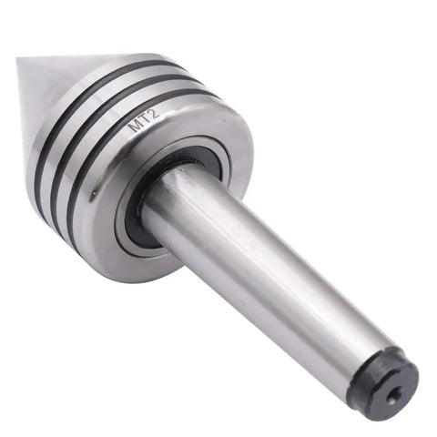 Heavy Duty Live Tailstock Center MT2 For CNC Lathe 60 Degree Point Built Tough As Nails Morse Taper 2 130x45mm Shaft 17.9mm Shank Alloy Steel Build High Precision Dust Seal High Rigidity And Wear Resistance For Woodworking