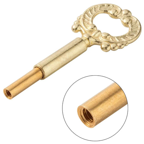 Solid Brass Lamp Knob Replacement With Half Inch Extension Screw On On Off Switch Twist Dial For Table And Floor Lamp Repair 2 Pack close-up of twist dial with extended thread.