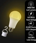 9W Warm White LED Emergency Light Bulb With Battery Backup 850 Lumens 120V AC 4 Pack Auto On When Blackouts Hit E26 Socket