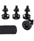 Adjustable 3/8 Inch 16 Thread Furniture Leveling Feet With T Nuts, 4 Pack Table Leg Stabilizers in black color with pads.