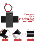 No Sweat Six Pack Nine Volt Battery Holders Featuring Smooth Ride On Off Switches Straight Shot Wire Leads Paired With Tight Grip Solder Seal Connectors Plus Heavy Duty Hook Loop Straps For Quick Tech Mods with Velcro straps.