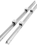 Heavy Duty Linear Rail Kit With 2 1200mm Rails And 4 SBR20UU Carriage Blocks for DIY CNC routers and auto machines, side view