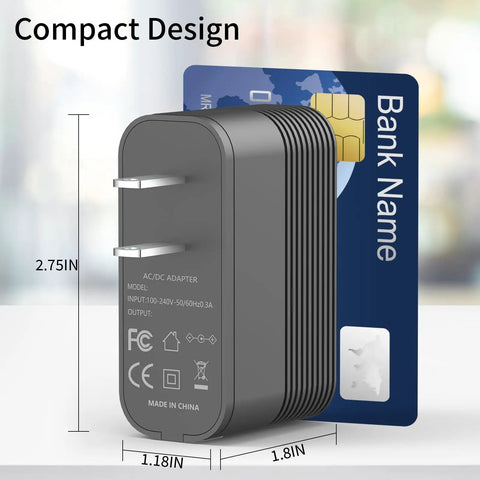 Reliable 14.6 Volt 2 Amp LiFePO4 Battery Charger Featuring Dual Alligator Clips Built Solid For 4S 12V Lithium Iron Phosphate Packs To Wake Up Dead Batteries No Sweat Or Fuss, compact design next to a credit card for size reference.