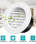 Six Inch Soffit Vent Cover Round ABS Louver With Built In Screen For Attic, Bathroom, Garage And Dryer Duct Ventilation 150mm White