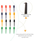 Alligator Clip Test Probes Set 20 Pack Mini Test Grabbers For Digital Multimeters showing assorted colors with spring mechanism detail