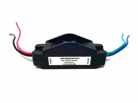 DPDT Momentary Forward Reverse Up Down Polarity Switch For Hoists Winches Cranes Motors And Linear Actuators Heavy Duty 25A Reversing Control Easy Wire Safe Operation Plug And Play Ready DIY Projects, black pre-wired housing with 6in leads