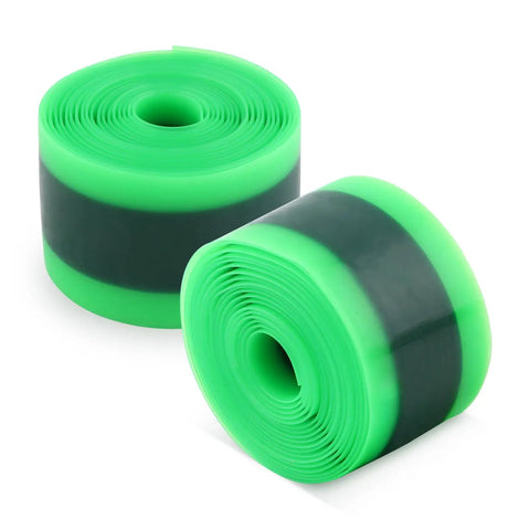 Two Roll Bike Tire Liner Set for Flat Protection and Puncture Defense, TPU Inner Tube Guard Fits 12 to 29 Inch Wheels, green rolls