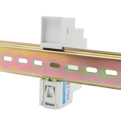 Heavy Duty Din Rail Power Supply 15 Watt 12 Volt Direct Current 1.25 Amp Output mounted on a metal DIN rail connector.