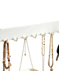 Premium Heavy Duty Self Adhesive Coat Rack Wall Mount Featuring Seven Robust Hooks For A Total Breeze Entryway Organization Dorm Room Key Holder Storage Rack with necklaces and keys