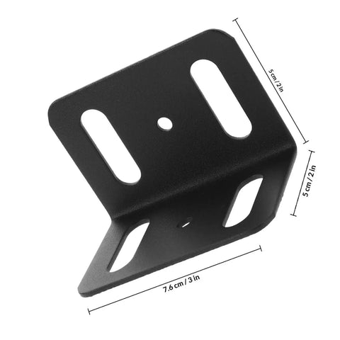 Beefy Heavy Duty L Shape Iron Corner Bracket Set 4 Pieces Right Angle Shelf Braces For Wood Shelves And Bed Frames, black finish close-up